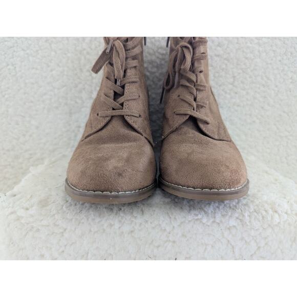 A New Day Light Brown Women Wedge Boot With Side Zip Size 9, Faux Sued Leather - Picture 6 of 9